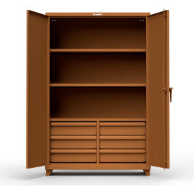 Industrial Storage Cabinet with 6 Drawers, 14 Gauge, 48"W x 24"D x 75"H, Brown