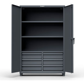 Industrial Storage Cabinet with 6 Drawers, 14 Gauge, 48"W x 24"D x 75"H, Dark Gray