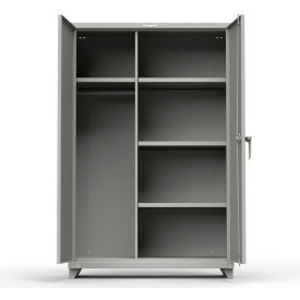 Industrial Uniform Cabinet with 4 Shelves 48"W x 24"D x 75"H , Gray
