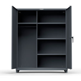 Industrial Uniform Cabinet with 4 Shelves 60"W x 24"D x 75"H , Dark Gray