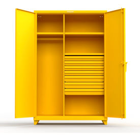 Industrial Uniform Cabinet with 7 Drawers 48"W x 24"D x 75"H , Yellow