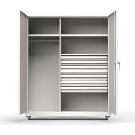 Industrial Uniform Cabinet with 7 Drawers 60"W x 24"D x 75"H , White