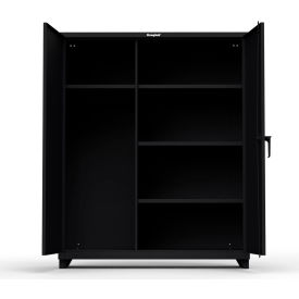 Industrial Uniform Cabinet with 4 Shelves 60"W x 24"D x 75"H , Black