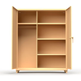 Industrial Uniform Cabinet with 4 Shelves 60"W x 24"D x 75"H , Beige