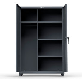 Industrial Uniform Cabinet with 4 Shelves 48"W x 24"D x 75"H , Dark Gray