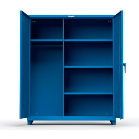 Industrial Uniform Cabinet with 4 Shelves 60"W x 24"D x 75"H , Blue