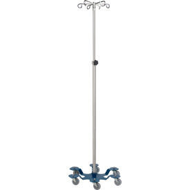 IV Stand, Tru-Loc, Chrome, Adjustable Height, 6 Hook