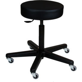 Hand Operated Exam Stool Without Back and 5 Leg Black Composite Base.