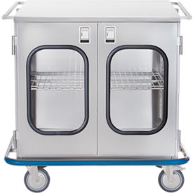 Multi Purpose Case Cart, 42"W x 40 1/2"H x 29"D, 1 S/S Wire Pullout Shelf, 2 Glass Doors