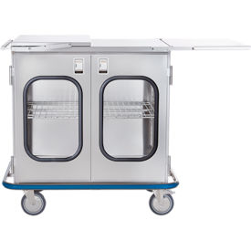 Multi Purpose Case Cart, 42"Wx40 1/2"Hx29"D, 2 Ext Shelves, 1 SS Wire Shelf, 2 Glass Doors