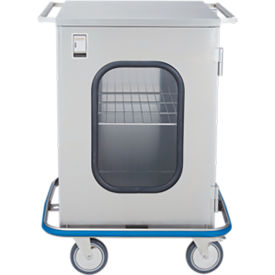 Mini Case Cart, 29 5/8"W x 40 1/2"H x 29"D, 1 S/S Wire Pullout Shelf, 1 Glass Door