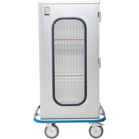 Space Saver Case Cart, 29 5/8"W x 55 1/2"H x 29"D, 2 S/S Wire Pullout Shelves, 1 Glass Door