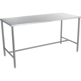 Mobile Stainless Steel Table, 80 x 36", H-Brace