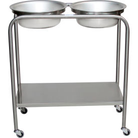 Double Basin Solution Stand w/ H Brace, Stainless Steel, 29"Wx15"Dx33"H, 8.5 Qt Cap.