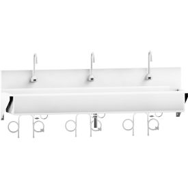 Triple Station Windsor Scrub Sink, Wall Mounted w/ Infrared Water Control, Stainless Steel