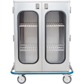Ultra Space Saver Case Cart, 42"W x 55 1/2"H x 29"D, 2 Stainless Steel Wire Shelves, 2 Glass Doors