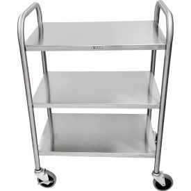 Standard Medium Duty Utility Cart, 3 Open Shelves, Depth Wise Handrails