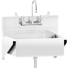 Single Station Windsor Scrub Sink, Wall Mounted with Elbow Action Control, Stainless Steel