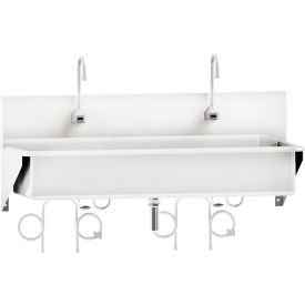 Double Station Windsor Scrub Sink, Wall Mounted w/ Infrared Water Control, Stainless Steel
