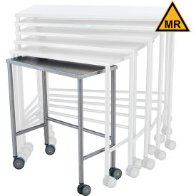 MRI Safe Stainless Steel Mobile Instrument Table, 28 x 14"