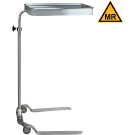 MRI Safe Mayo Stand, Stainless Steel, 12-5/8"L x 19-1/8"W x 37-1/4 - 62"H