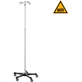 IV Stand, Twist Lock Adjustment, Aluminum, 74 - 100"H, 4 Hook