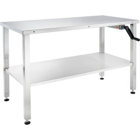 Stainless Steel Mobile Instrument Table, 48 x 24", Undershelf, Hydraulic Adjustable Height