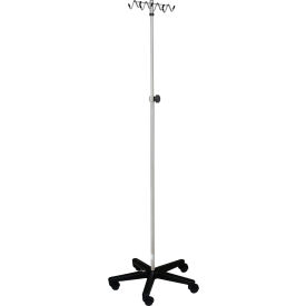 IV Stand, Tru-Loc, Black, Adjustable Height, 8 Hook
