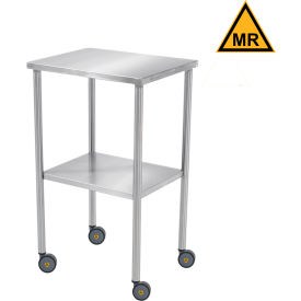Stainless Steel Mobile Instrument Table, 20 x 36"