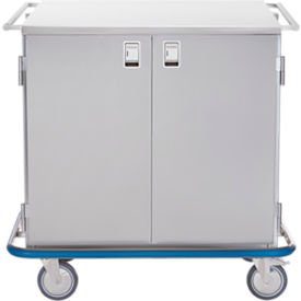 Multi Purpose Case Cart, 42"W x 40 1/2"H x 29"D, 1 S/S Wire Pullout Shelf, 2 Solid Doors