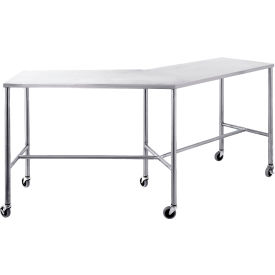 Stainless Steel Mobile Angular Instrument Table, 72 x 18"