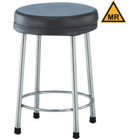 Padded Mri Safe Exam Stool 15" Diameter X 21"H W/2" Vinyl Cushion W/Crutch Tips
