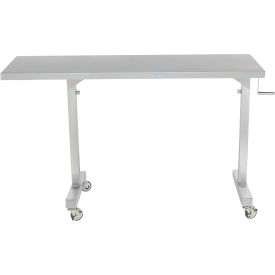Stainless Steel CRT Mobile Instrument Table, 62 x 24", Adjustable Height