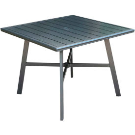All-Weather Commercial-Grade Aluminum 38" Square Slat-Top Dining Table