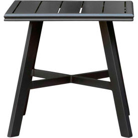 All-Weather Commercial-Grade Aluminum 22" Square Slat-Top Side Table