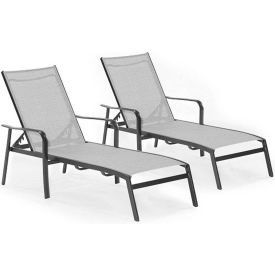 All-Weather Commercial-Grade Aluminum Chaise Lounge Chair Set with Sunbrella Sling Fabric