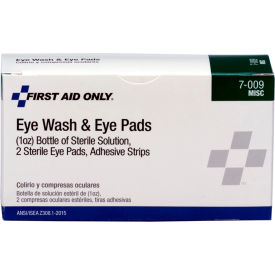 1 oz. Eyewash, Eyepads & Adhesive Strips, 1 set/box