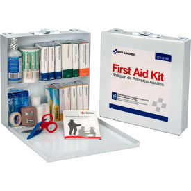 50 Person First Aid Kit, Metal Case, 2 Compartment