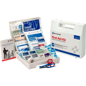 10 Person First Aid Kit, Plastic Case with Dividers