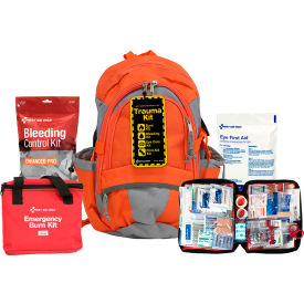 Trauma Backpack Kit, Fabric, Red, 233 Pieces