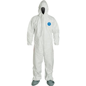DuPont Tyvek 400 Coverall Hood & Socks/Boots, Serged Seam, White, 4X, 25/Qty