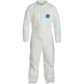 Coverall, Serged Seams, Open Wrist & Ankles, White, LG, 25/Qty
