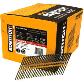 Bostitch 3-1/4" x .131 21 Degree Plastic Collated Stick Framing Nails, Coated Finish, 4000/Pack