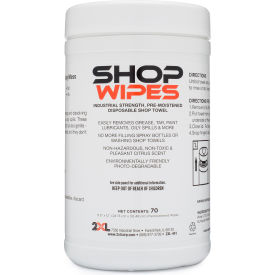 2XL Surface & Skin Safe NSF Shop Wipes, 70 Wipes Per Canister, 6 Canisters/Case