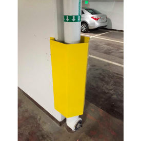 Wall-Mounted Pipe Guard 46" Tall, Safety Yellow, Protects 4" Pipe