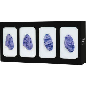 Glove Box Dispenser - Quad - Divided 21.19"W x 10"H x 3.81"D, Black