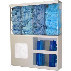 Protective Wear Organizer - Surgical 25"W x 30.19"H x 6.75"D, Quartz Beige & Clear