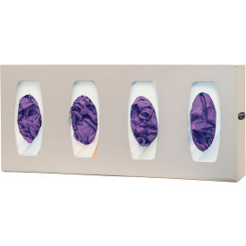 Glove Box Dispenser - Quad - Divided 22.63"W x 10.13"H x 4"D, Quartz Beige