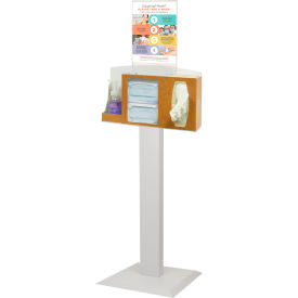 Cover Your Cough Compliance Kit, 17.9"W x 58.36"H x 17"D, Maple Fauxwood/Quartz Beige