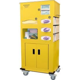 PPE Cart II 26.85"W x 53.38"H x 16.67"D, Yellow